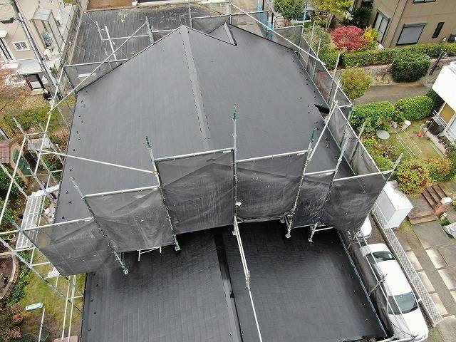 上野原市で行われました屋根外壁塗装工事後にドローンを使って写真を撮影しました！