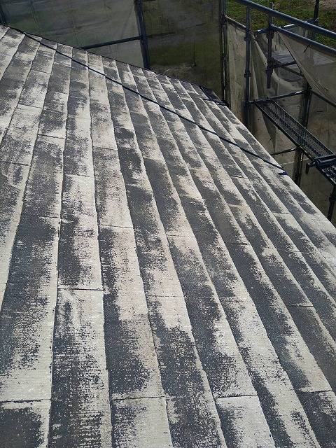 笛吹市　屋根塗装　高圧洗浄後