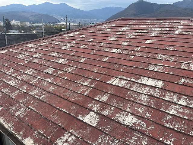 甲州市　屋根塗装　高圧洗浄