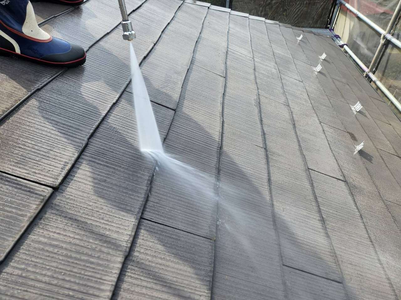 笛吹市　屋根塗装　高圧洗浄