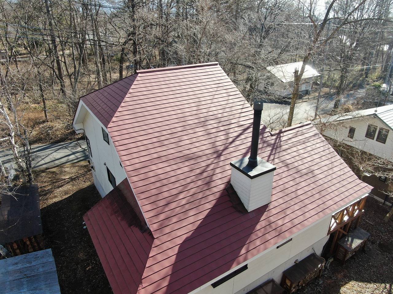 北杜市でフッ素塗料を使用して屋根塗装工事を行いました