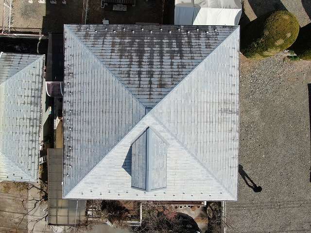 南アルプス市　屋根塗装　スレート屋根　劣化　塗装前
