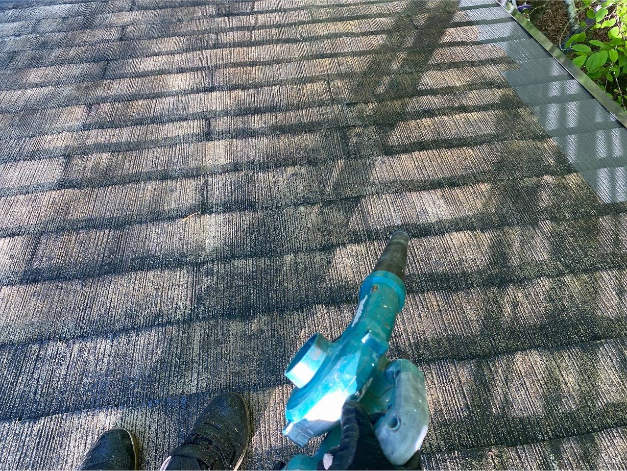 北杜市　屋根塗装　ブロアー（清掃）