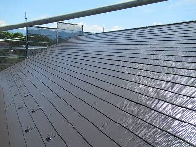 山梨市　屋根塗装　スレート屋根　完成写真　フッ素塗料