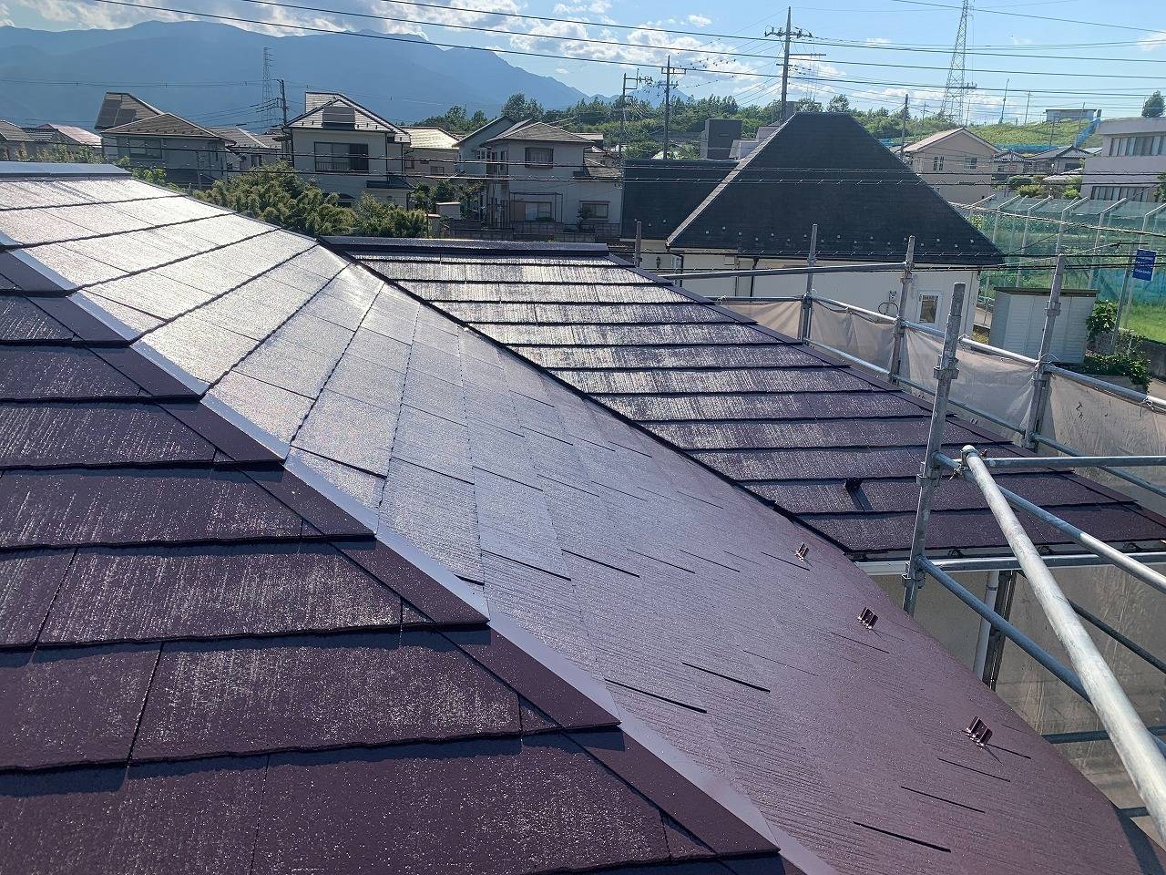 屋根塗装　中塗り