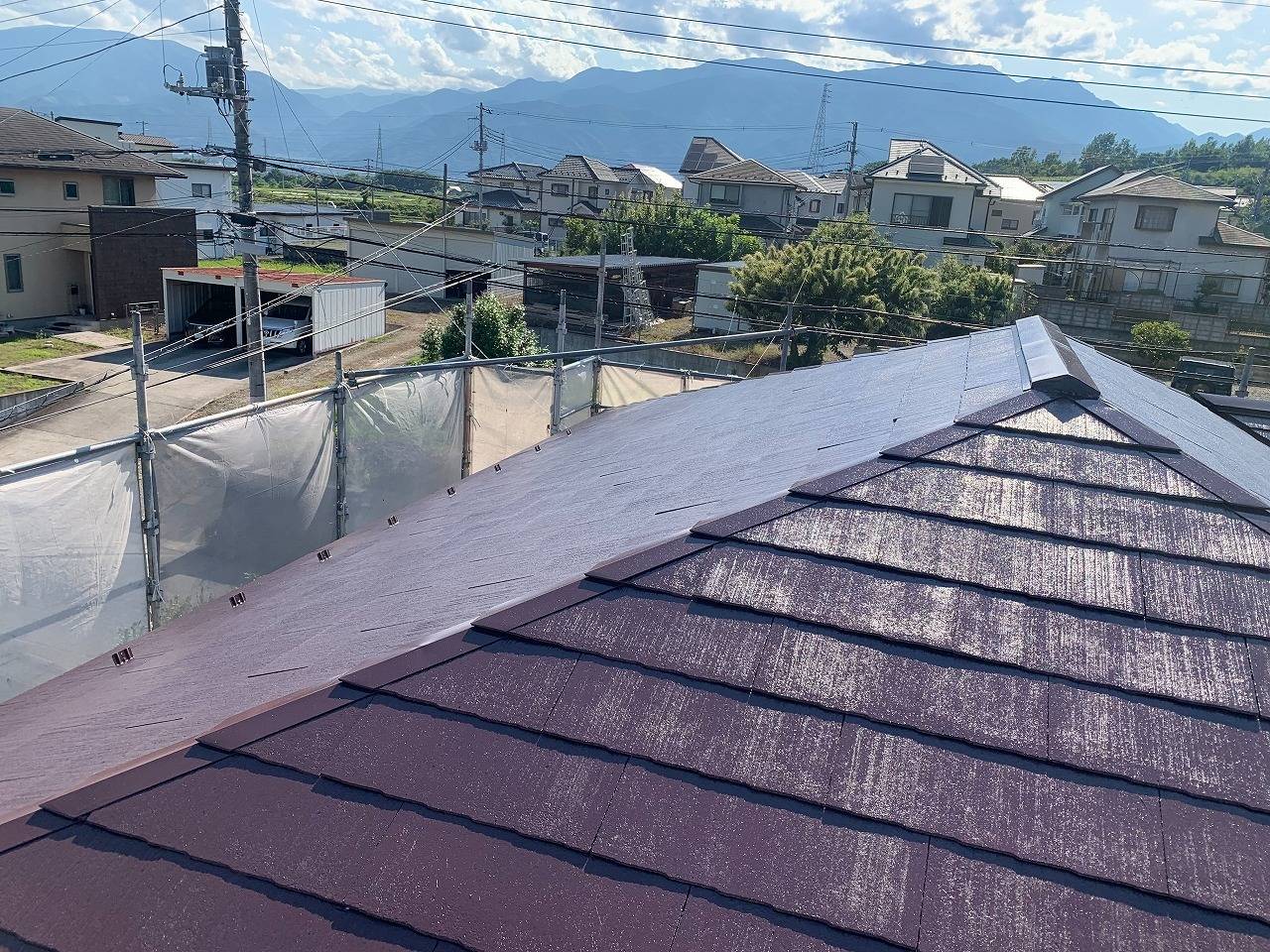 屋根塗装　中塗り