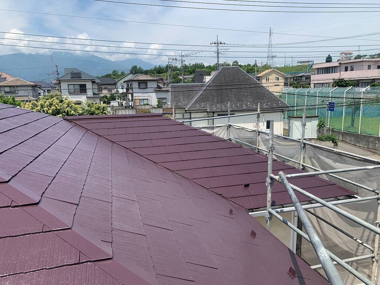 屋根塗装　上塗り